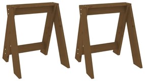 vidaXL Scaune, 2 buc., maro miere, 40x40x45 cm, lemn masiv de pin