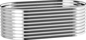 Outsunny Pat de grădină ridicat, rezistent la rugină din oțel galvanizat 160 x 80 x 56 cm argintiu | Aosom Romania