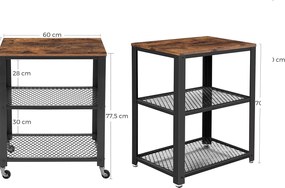 Masuta servire Design industrial Maro+Negru