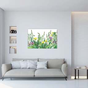 Tablou - Flori de pajiște pictate (90x60 cm)