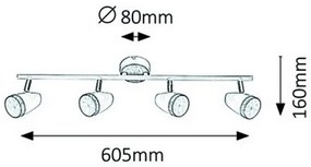 Rabalux 5567 - Spot LED KAREN 4xLED/4W/230V