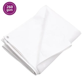 vidaXL Prelată 260 g/m², alb, 3x4 m, HDPE