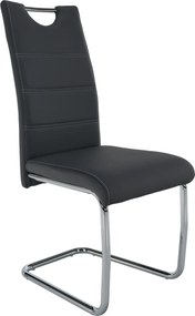 Scaun dining, gri închis / cusătură deschisă, ABIRA NEW