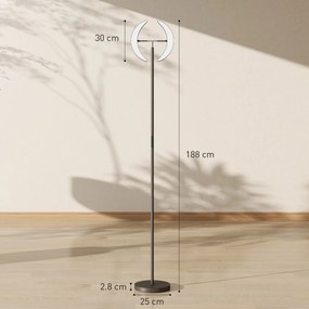 HOMCOM Lampă RGB de podea, lampă dimabilă cu posibilități de iluminare multicoloră, rotativă, Negru | Aosom Romania