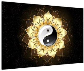Tablou - Yin-Yan de aur (90x60 cm)