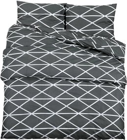 vidaXL Set cu husă de pilotă, gri, 200x200 cm, bumbac