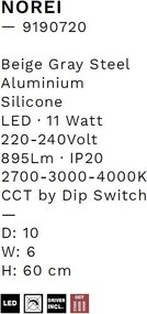 Aplica de perete LED ambientala NOREI bej