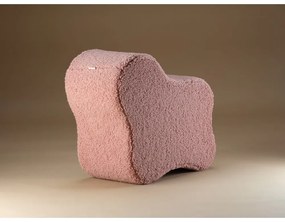 Puf de copii roz cu tapițerie din țesătură bouclé Cloud – Wigiwama