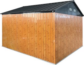 Şopron de grădină din tablă metalică, maro/antracit, 3,6x3,1x2,5 m, GABKO