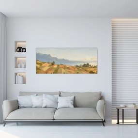 Tablou - Alexandre Calame, Swiss Landscape, reproducere (120x50 cm)