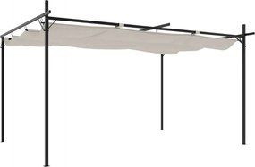 vidaXL Pergola cu acoperiș retractabil, crem, 395x292x230 cm