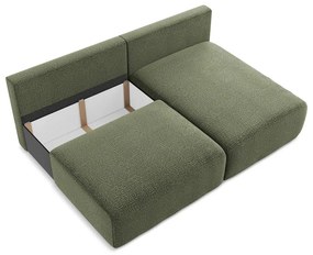 Colțar verde extensibil/cu spațiu de depozitare (cu colț pe partea dreaptă) Kalena – Makamii