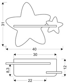 Corp de iluminat pentru copii galben/alb Star – Candellux Lighting