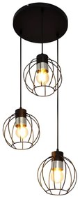 Lustră pe cablu STARLIGHT 3xE27/15W/230V neagră/argintie