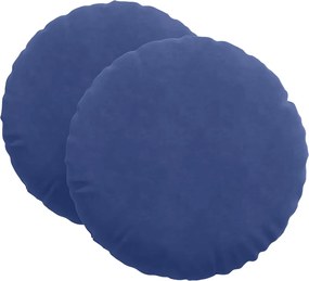 vidaXL Perne de Șezut 2 pcs Albastru Poliție Ø 40 x 13 cm Catifea