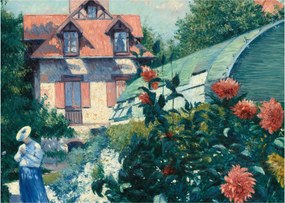 Tablou - Gustave Caillebotte, Dahlias, Garden at Petit Gennevilliers, reproducere (70x50 cm)