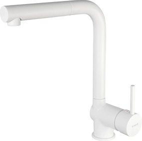 ASTER Baterie pentru bucătărie, cu pipă extractibilă Finisaj: Alb BCA_A73M