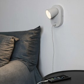 Aplica perete moderna cu USB charger CORB alba 40135