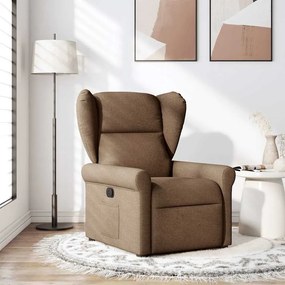 vidaXL Fotoliu rabatabil, maro, material textil