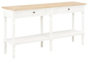 249826 vidaXL Servantă, alb și maro, 150 x 35 x 77 cm, lemn masiv