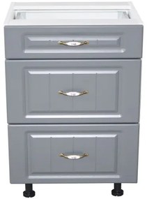 Corp inferior 60 cu 3 sertare metalice pentru greutate Zebra MDF gri dungi