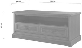 Comodă TV Sonata 130 cm cu sertare și o nișă - castan nobil