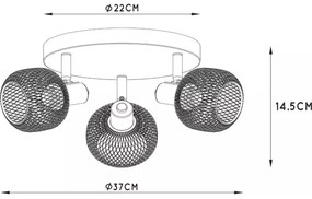 Spot Lucide 77978/13/02 MAREN 3xE14/13W/230V negru/alamă