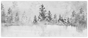 Tablou - Cerb lângă lac (120x50 cm)