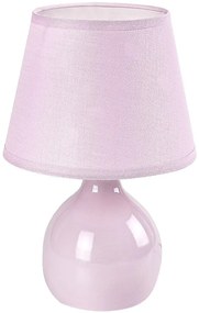 Lampa de masa ceramica si abajur roz Ingrid