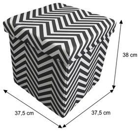 Taburet, material textil gri/alb, GAZMEND