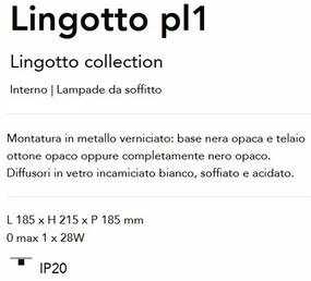 Plafoniera design modern Lingotto pl1 negru