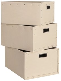 Cutii de depozitare bej 3 buc. din carton Ture – Bigso Box of Sweden
