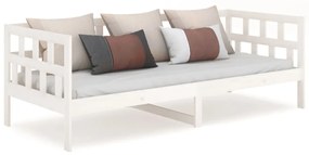 832679 vidaXL Pat de zi, alb, 80x200 cm, lemn masiv de pin