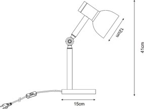 Lampă de masă Zuma Line T22004B-WH BALBO 1xE14/40W/230V alb