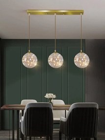 Lustra Suspendata Dining Nelly, 3 globuri, Auriu