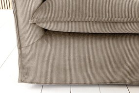 Canapea confortabila Heaven 200cm, catifea raiata greige