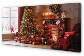 Tablouri canvas Pom de Crăciun decor Cadouri șemineu