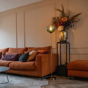 Lampă de podea Art Deco din alamă cu sticlă verde - Pallon