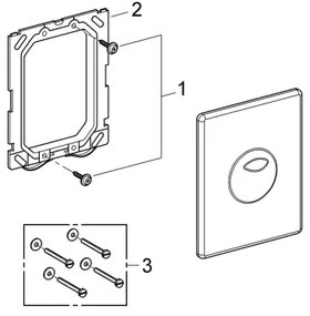 GROHE SKATE 38862SH0 - Plăcuță de acționare 156 × 197 mm, albă
