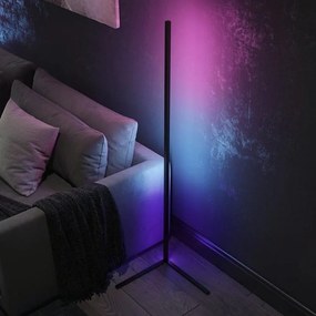 Lampadar negru LED cu control prin telecomandă/cu intensitate reglabilă (înălțime 150 cm) – Squid Lighting