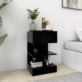 808651 vidaXL Noptiere, 2 buc., negru, 40x35x65 cm