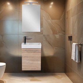Mobilier de baie fantastic, cu lavoar, în culoarea stejarului Sonoma