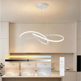 Brilagi - LED dimabil lustră pe cablu INFINITY LED/80W/230V 80x80 cm albă + telecomandă