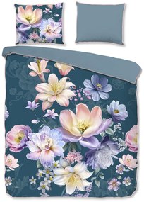 Lenjerie de pat albastră din bumbac satinat pentru pat dublu/extinsă 200x220 cm Mirery – Descanso