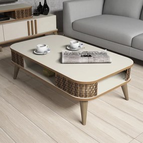 Set Comoda TV si Masuta de Cafea Living Eylül Cream
