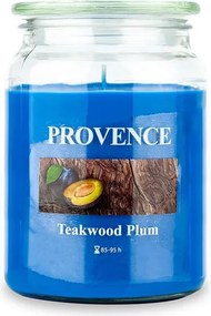 Provence Lumânare în borcan cu capac LEMN DE TEC ŞI PRUNĂ, 510 g