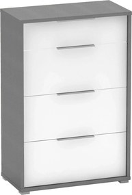 Comoda RIOMA NEW TIPUL 22, gri grafit/alb, PAL laminat/metal, 75x38x11