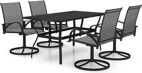 vidaXL Set mobilier de grădină, 5 piese, textilenă și oțel