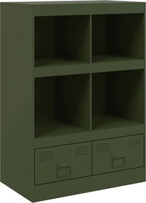 vidaXL Dulap înalt verde măslină 67x39x95 cm oțel