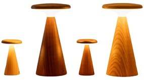 Veioză în culoare naturală LED cu abajur din lemn (înălțime 21 cm) Sylva – Gingko